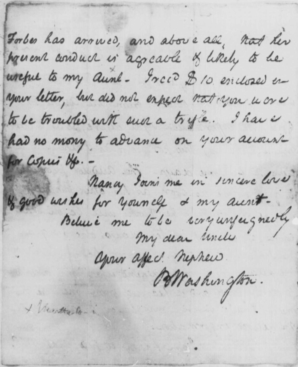Letter to George Washington from Bushrod Washington.